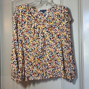 Democracy Colorful Floral Blouse Size M.  G-1176